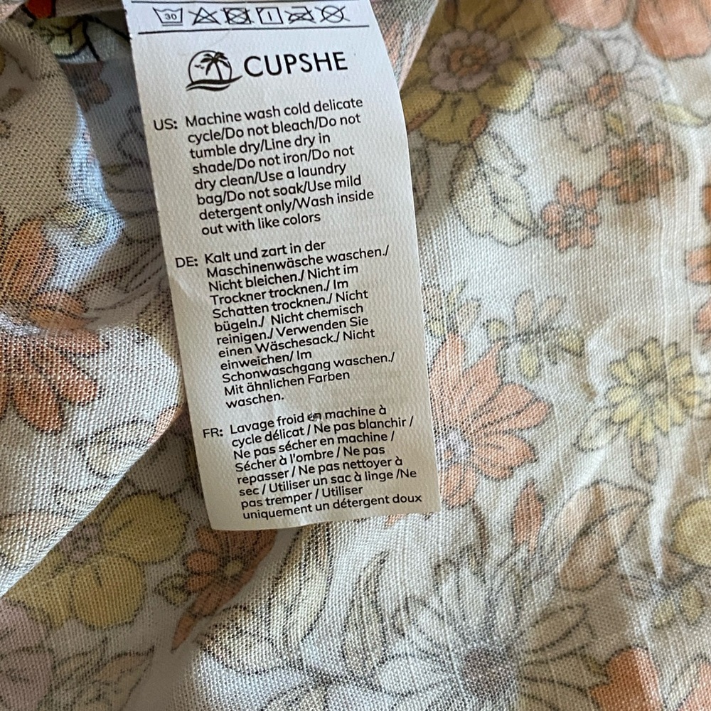 Cupshe Floral Maxi Dress - White and Orange - Picture 8 of 9